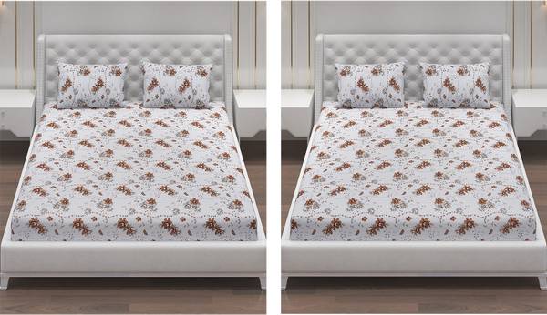 Moca by Monte Carlo 104 TC Cotton Double Printed Flat Bedsheet