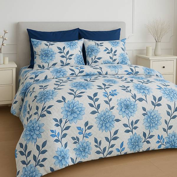IWS Microfiber Double Flat 144 TC 3D Printed Bedsheet