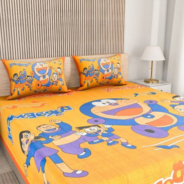 SARVOCH Cotton Double Flat 144 TC Jaipuri Prints Bedsheet