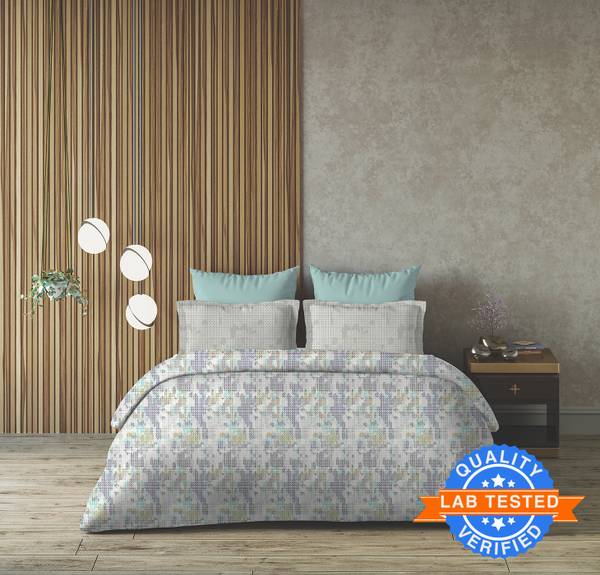 Arvind 144 TC Cotton King Floral Flat Bedsheet