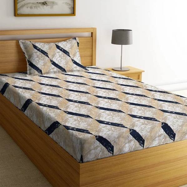 HOMYBEES Cotton Single Flat 220 TC Abstract Bedsheet