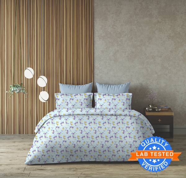 Arvind 120 TC Cotton King Floral Fitted (Elastic) Bedsheet