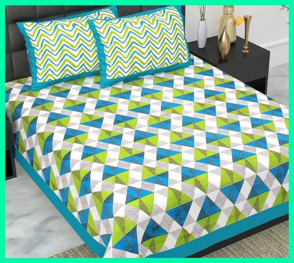BedZone Cotton Double, Queen Flat 220 TC Jaipuri Prints Bedsheet