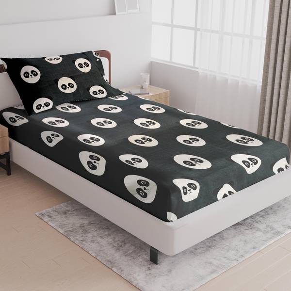 LABHAM 180 TC Cotton Single Cartoon Flat Bedsheet