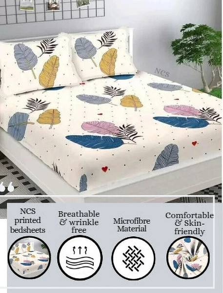NCS Cotton Double Flat 280 TC Floral Bedsheet