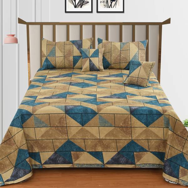 CLOVIS KRAFTS 300 TC Cotton King Printed Flat Bedsheet