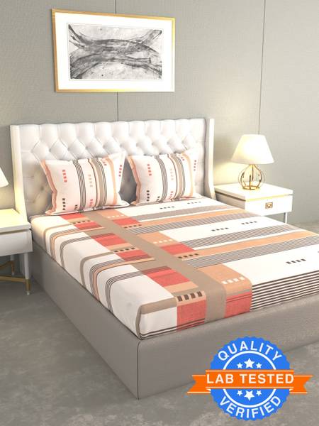 Raymond Home 120 TC Cotton Double Geometric Flat Bedsheet