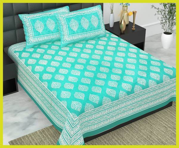 JAIPUR PRINTS 220 TC Cotton Double, Queen Printed Flat Bedsheet