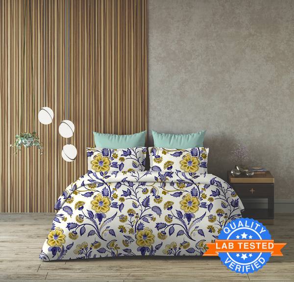 Arvind 120 TC Cotton Queen Floral Flat Bedsheet