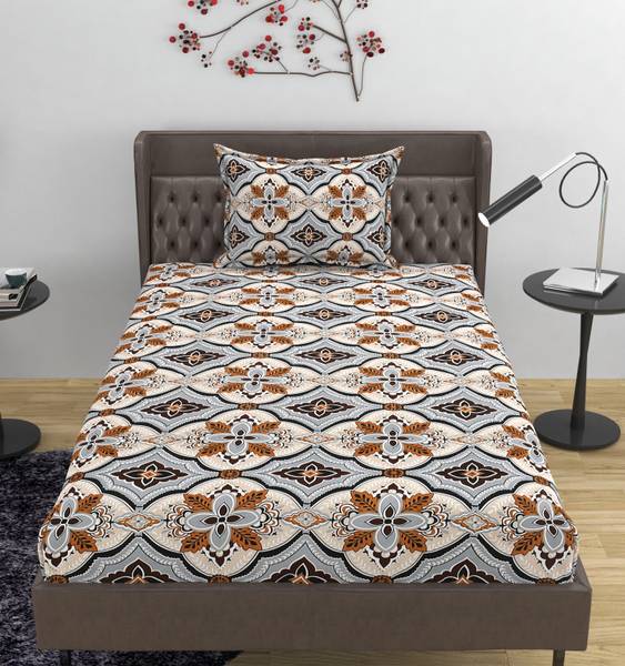 Best&Well 220 TC Cotton Single Geometric Flat Bedsheet