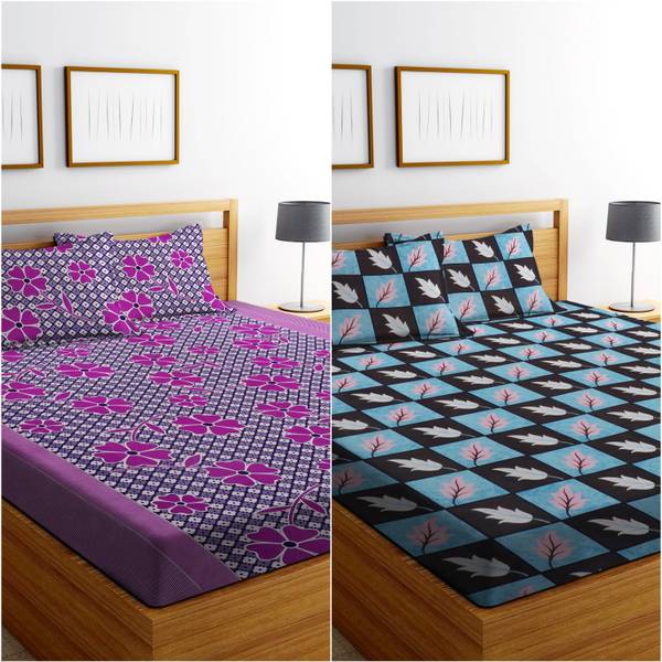 Flipkart SmartBuy 160 TC Microfiber Double Printed Flat Bedsheet