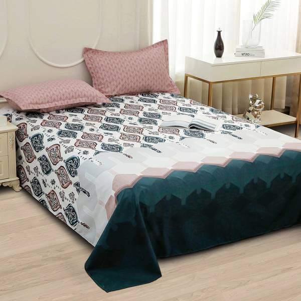 Story@home Microfiber Double Flat 240 TC Printed Bedsheet