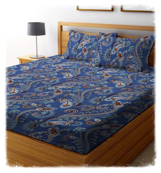 CREATURE 260 TC Cotton Double Printed Flat Bedsheet