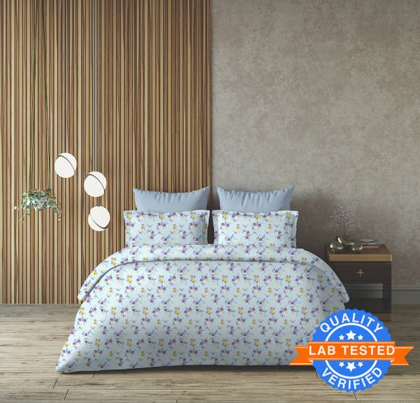 Arvind 120 TC Cotton Queen Floral Flat Bedsheet