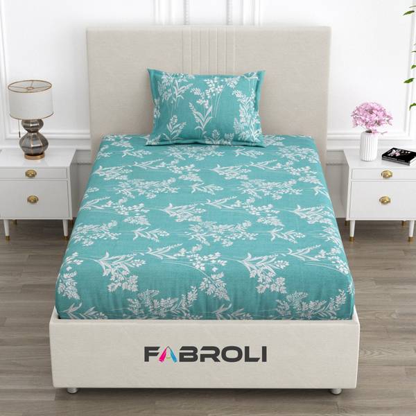 Fabroli 300 TC Cotton Single Printed Flat Bedsheet