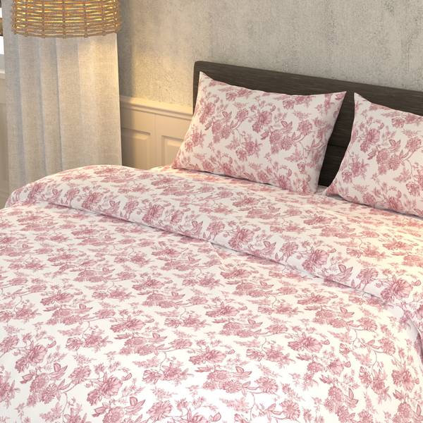 LA VERNE 180 TC Cotton Super King Floral Flat Bedsheet