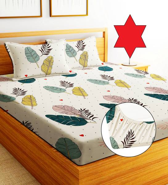 EXFAB 244 TC Cotton Double Printed Fitted (Elastic) Bedsheet