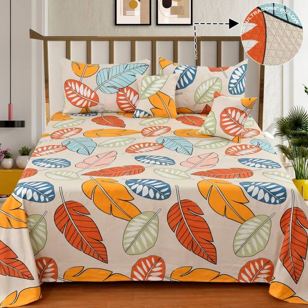 NCS 300 TC Cotton Double Floral Flat Bedsheet