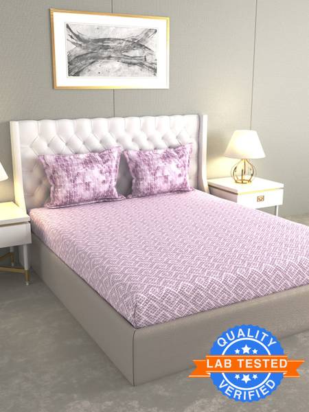 Raymond Home 120 TC Cotton Double Geometric Flat Bedsheet