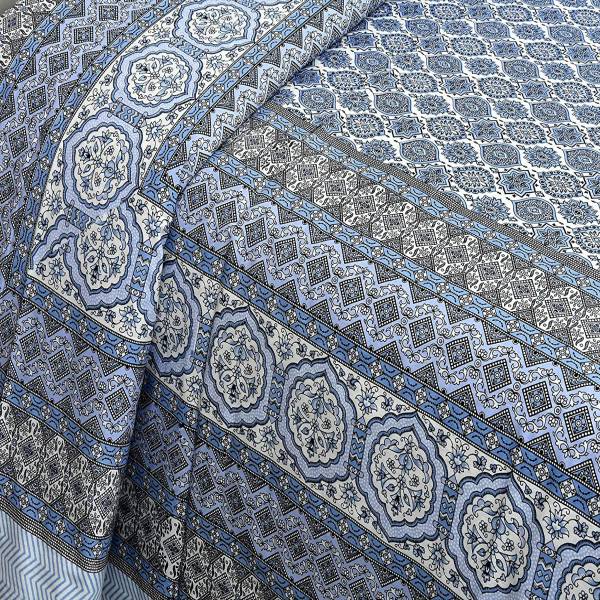 EasyGoods 240 TC Cotton King Jaipuri Prints Flat Bedsheet