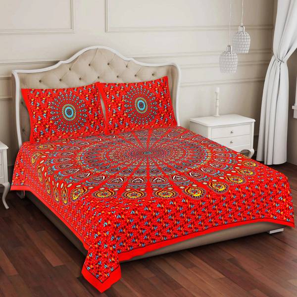 MAGICAL Cotton Double Flat 104 TC Printed Bedsheet