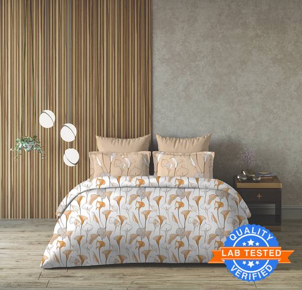 Arvind 144 TC Cotton Double Floral Flat Bedsheet