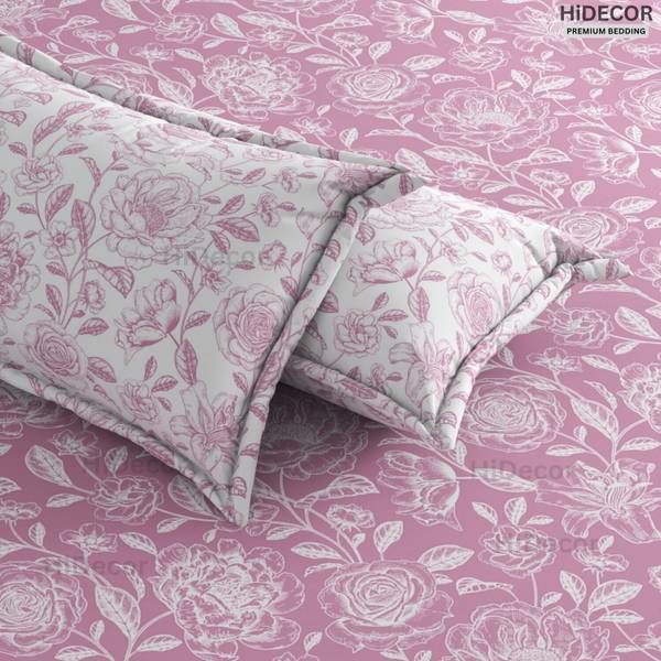 HIDECOR 280 TC Microfiber Double, King Floral Flat Bedsheet