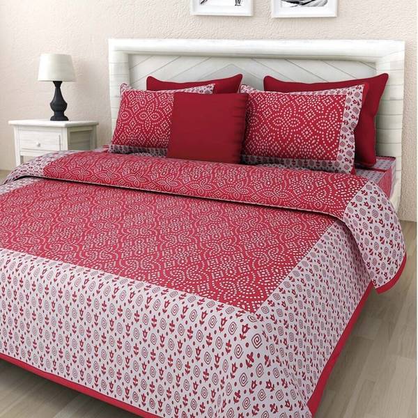 Kanha Online Shopping 200 TC Cotton Double Printed Flat Bedsheet