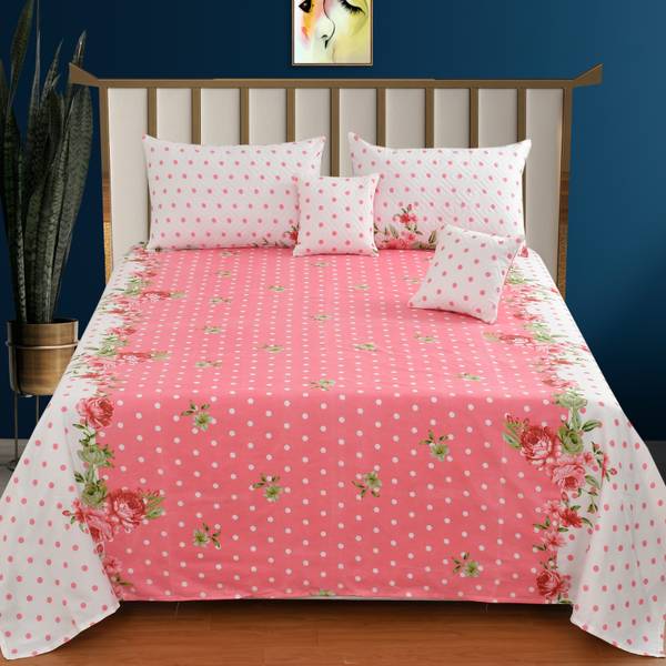 CLOVIS KRAFTS 300 TC Cotton King Printed Flat Bedsheet