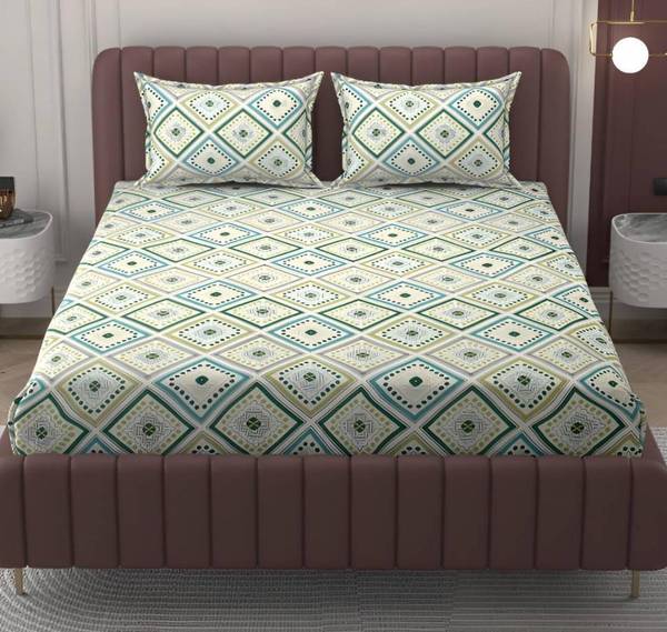 DD Dream N DECOR Cotton King Fitted (Elastic) 240 TC Printed Bedsheet
