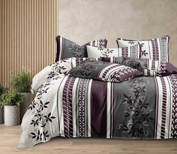 HOMETRESSA 305 TC Cotton King Geometric Flat Bedsheet