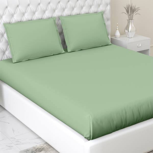 haus & kinder 300 TC Cotton King Solid Fitted (Elastic) Bedsheet