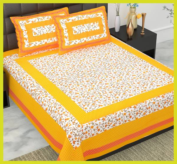 JAIPUR PRINTS 220 TC Cotton Double, Queen Printed Flat Bedsheet
