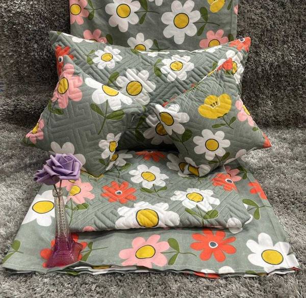 NCS 300 TC Cotton Double Floral Flat Bedsheet