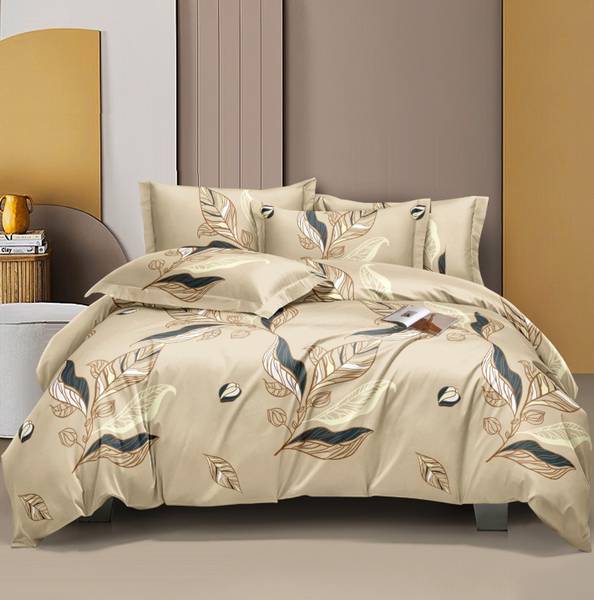 SHOPHOX 210 TC Cotton Double, King Printed Fitted (Elastic) Bedsheet