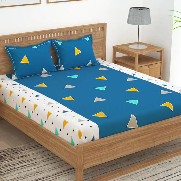 Story@home 152 TC Cotton Double Printed Flat Bedsheet