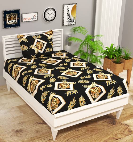 VAS COLLECTIONS 144 TC Microfiber Single Abstract Flat Bedsheet