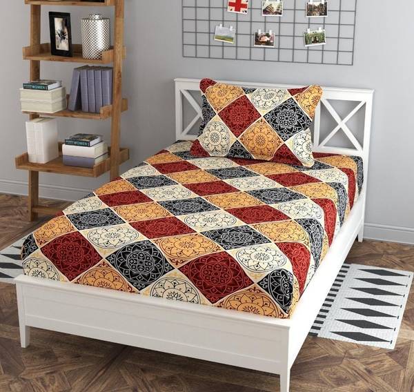 TOZO SHINE 210 TC Microfiber Single Striped Flat Bedsheet