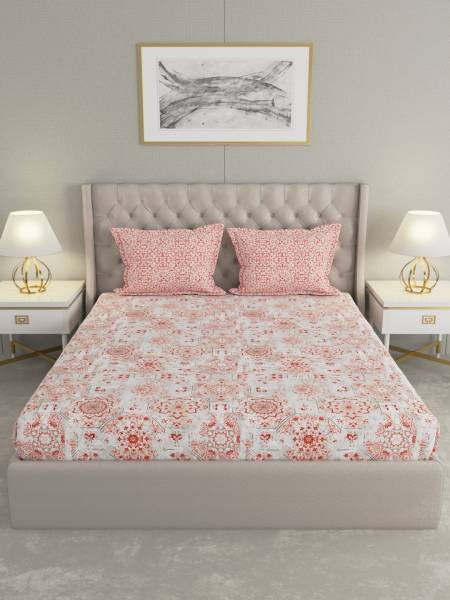 Raymond Home 144 TC Cotton Double Abstract Flat Bedsheet