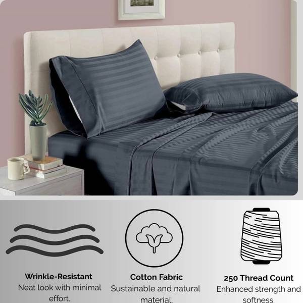 Siroki 250 TC Cotton Blend Single Solid Flat Bedsheet