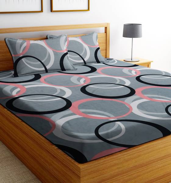 Decorum 180 TC Cotton Queen Printed Flat Bedsheet