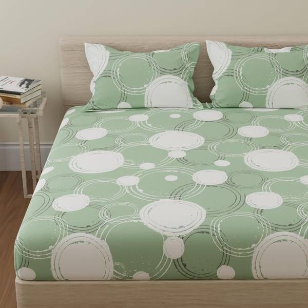 Huesland 144 TC Cotton Double Printed Flat Bedsheet