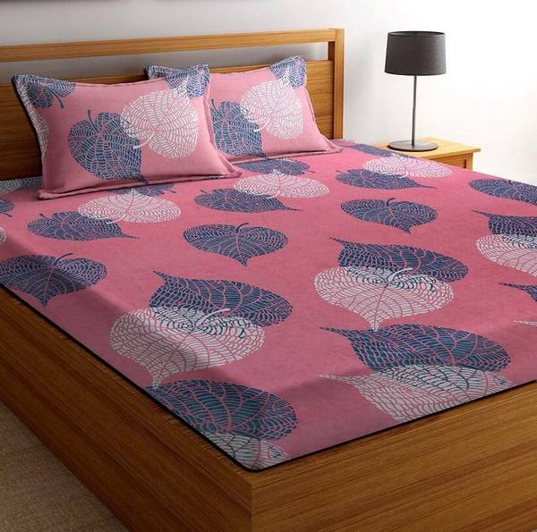 VAS COLLECTIONS 160 TC Cotton Queen Floral Flat Bedsheet
