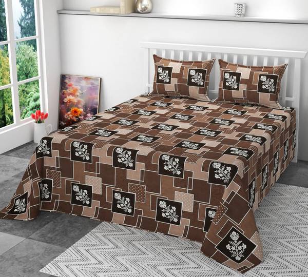 SCHp 320 TC Cotton Super King Printed Flat Bedsheet