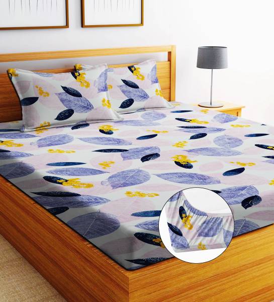 EXFAB 244 TC Cotton King Printed Fitted (Elastic) Bedsheet