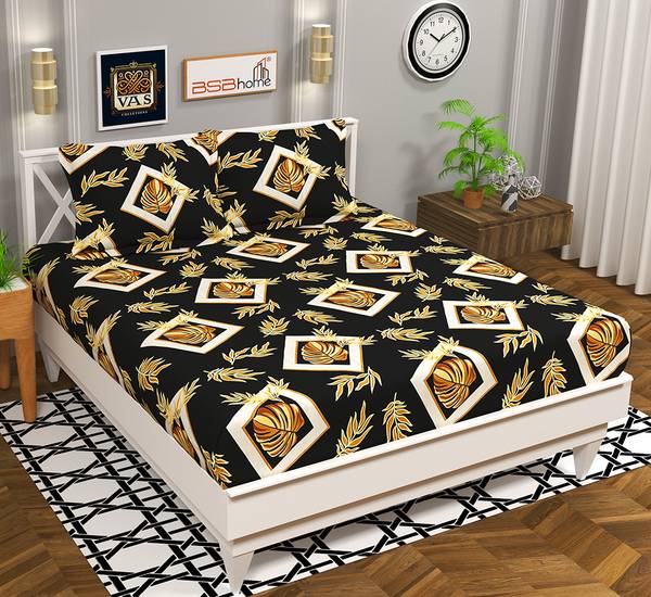 VAS COLLECTIONS 144 TC Microfiber Double Abstract Flat Bedsheet