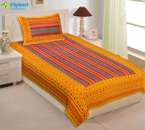 Flipkart SmartBuy 180 TC Cotton Single Jaipuri Prints Flat Bedsheet