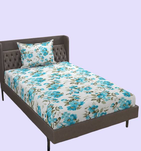 OPTICA WEAVES Polycotton Single Flat 220 TC Floral Bedsheet