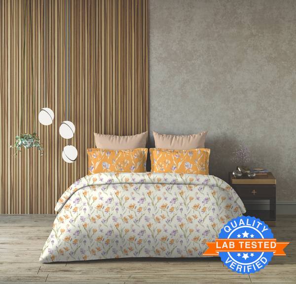 Arvind 144 TC Cotton King Floral Flat Bedsheet