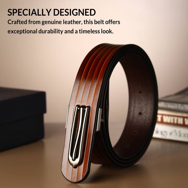 LOOPA Men Brown Genuine Leather Belt